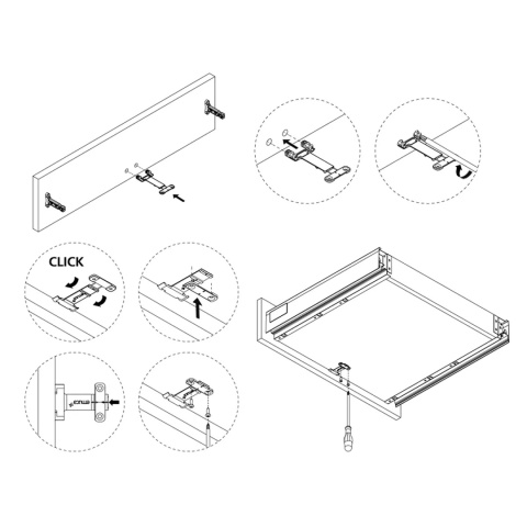 Stabilizator frontu i dna szuflady LOKBOX Emuca