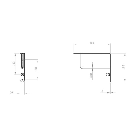 Wspornik półki Podpórka pod półkę AM02 Aluminium AMIX