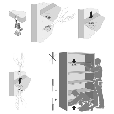 Zaczep klinowy UniBlock fi18mm na płytę 19mm Emuca