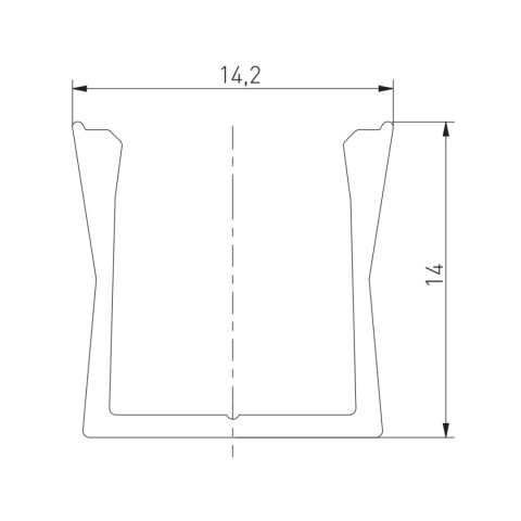 Profil GLAX MINI nakładany wysoki 14mm 2m - srebrny GTV