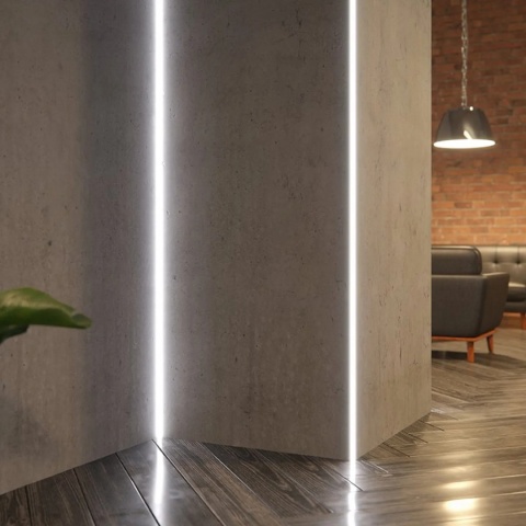 Profil GLAX kątowy wewnętrzny do płyt GK 3m + osłonka GTV