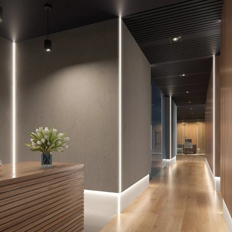 Profil GLAX kątowy wewnętrzny do płyt GK 3m + osłonka GTV