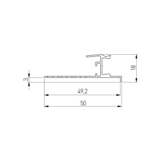 Profil GLAX ścienny do płyt GK 3m + osłonka GTV