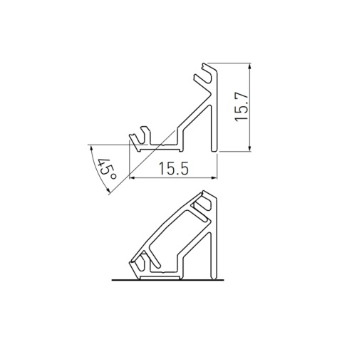 Profil aluminiowy LED kątowy nakładany GLAX 3m - srebrny GTV