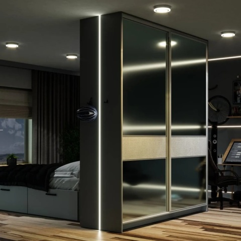 Profil aluminiowy LED z kołnierzem GLAX 2m - czarny GTV