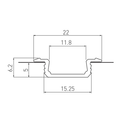 Profil aluminiowy LED z kołnierzem GLAX 3m - czarny GTV