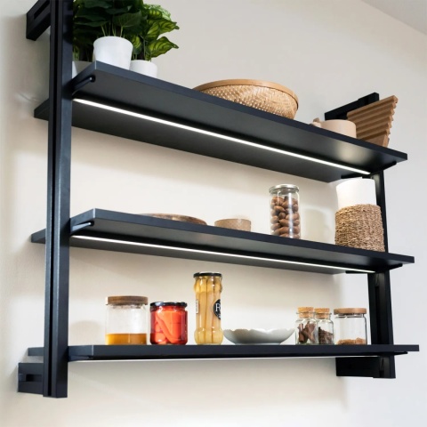 Zestaw 2 profili z okuciami montaż ścienny ZERO Czarny