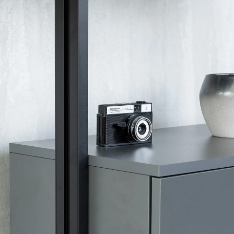 Zestaw 2 profili z okuciami podłoga/ściana ZERO Czarny