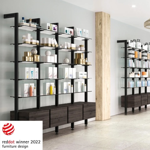 Zestaw 3 profili z okuciami podłoga/ściana ZERO Czarny