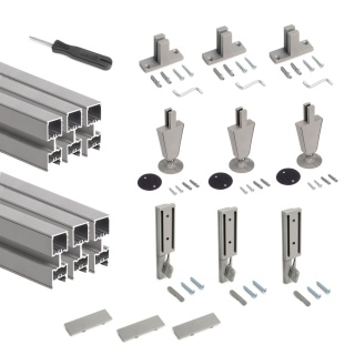 Zestaw 3 profili z okuciami podłoga/ściana ZERO Kaszmir