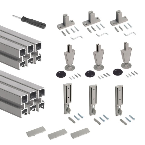 Zestaw 3 profili z okuciami podłoga/ściana ZERO Kaszmir