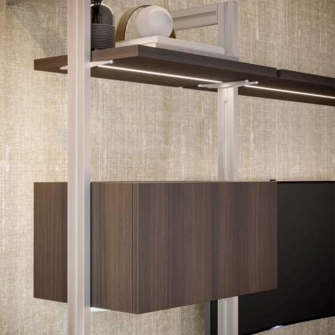 Zestaw 3 profili z okuciami podłoga/ściana ZERO Kaszmir