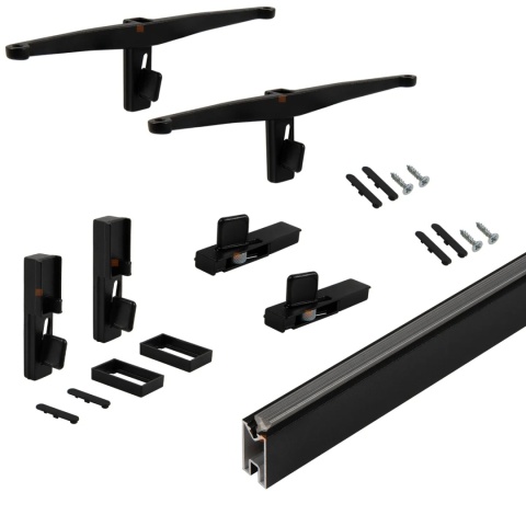 Zestaw 4x półka 1x drążek do ZERO Czarny