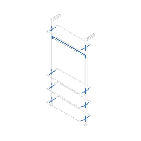 Zestaw 4x półka 1x drążek do ZERO Kaszmir