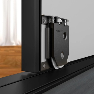 Komplet torów z zatrzaskami do drzwi przesuwnych Placard 74 3.9m Czarny