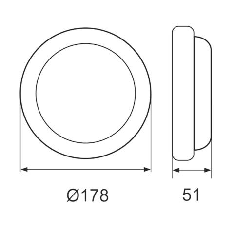 Oprawa LED KANLO OKRĄGŁA 12W 1150LM 4000K IP54 Czarna BEMKO