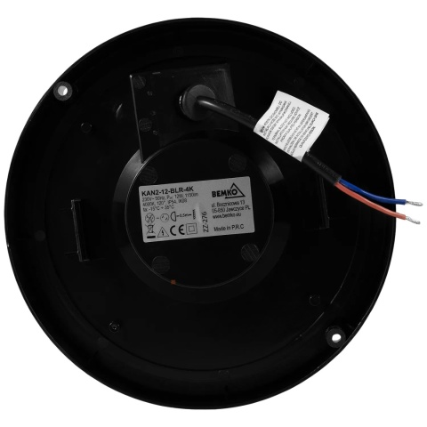 Oprawa LED KANLO OKRĄGŁA 18W 1750LM 4000K IP54 Czujnik Czarna BEMKO