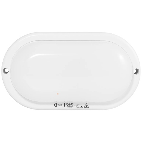 Oprawa LED KANLO OWALNA 8W 760LM 4000K IP54 Biała czujnik BEMKO