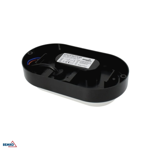 Oprawa LED KANLO OWALNA 8W 760LM 4000K IP54 Czarna BEMKO