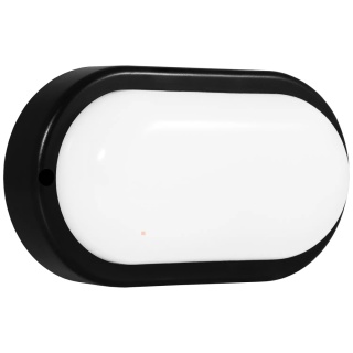 Oprawa LED KANLO OWALNA 8W 760LM 4000K IP54 Czarna czujnik BEMKO
