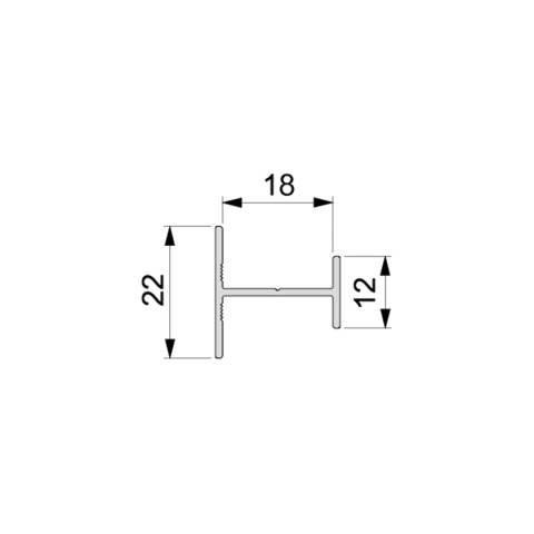 Profil do drzwi przesuwnych Placard H18x12/2 2.35m - czarny