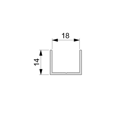 Profil do drzwi przesuwnych Placard U18x14 2.9m - złoty
