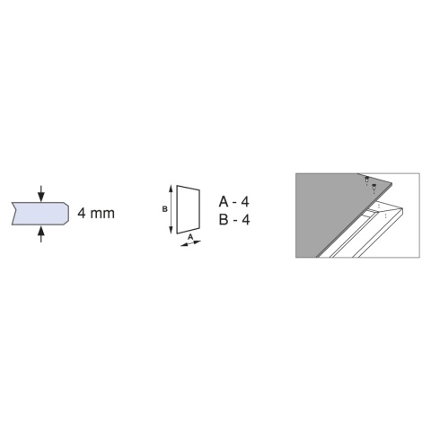 Profil do szklanych drzwi Plus 4 (14+4) Placard 2.35m - mat