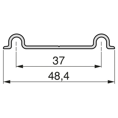 Szyna dolna do drzwi przesuwnych Placard 74 Classic 3.9m - biały