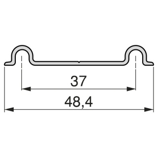 Szyna dolna do drzwi przesuwnych Placard 74 Classic 3.9m - mat