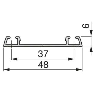 Tor dolny jezdny do drzwi przesuwnych Placard 74 Antracyt 3.9m