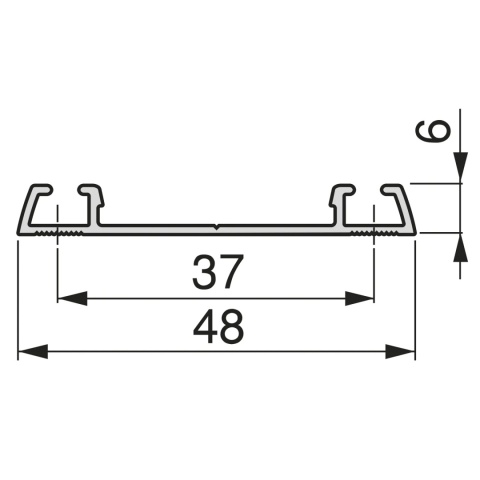 Tor dolny jezdny do drzwi przesuwnych Placard 74 Czarny 3.9m