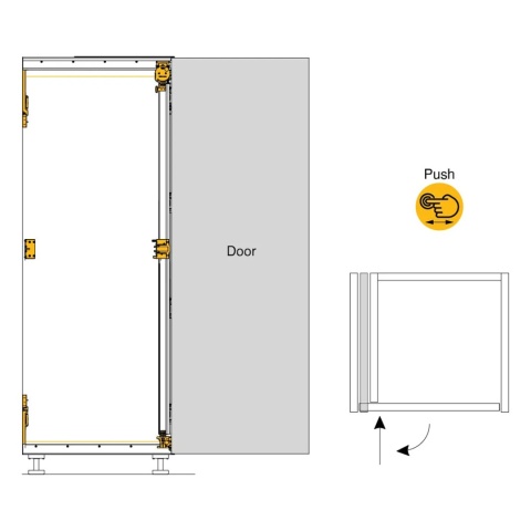Zestaw okuć PUSH Concepta3 do drzwi przesuwnych LEWY Emuca
