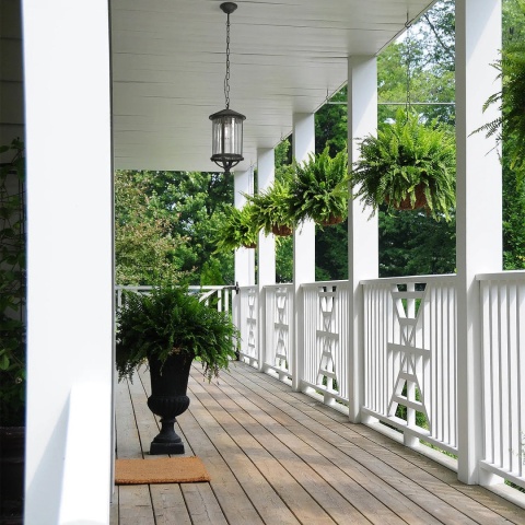 Czarna lampa wisząca do oświetlenia tarasu K-8221 z serii MIAMI