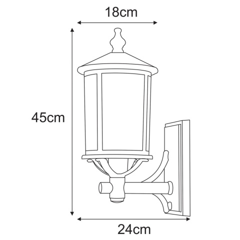 Estetyczny kinkiet elewacyjny w stylu klasycznym K-8220 z serii MIAMI