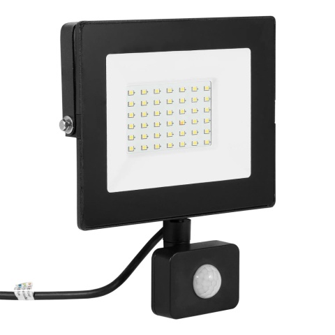 Halogen Lampa Naświetlacz LED 30W biały zimny z czujnikiem ruchu BEMKO