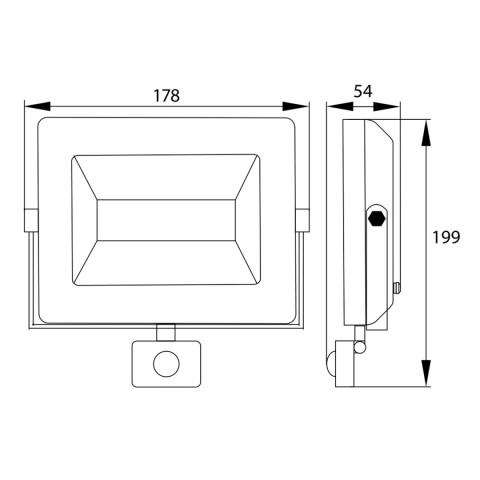 Halogen Lampa Naświetlacz LED 30W biały zimny z czujnikiem ruchu BEMKO