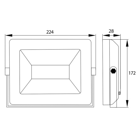 Halogen Lampa Naświetlacz LED 50W biały neutralny BEMKO