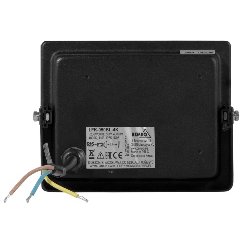 Halogen Lampa Naświetlacz LED 50W biały zimny BEMKO