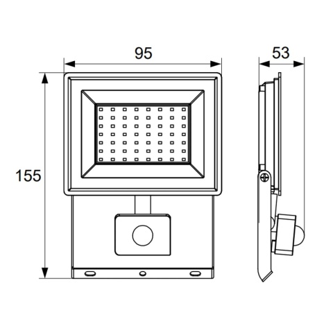 Halogen Lampa Naświetlacz LED LFK2 10W biały zimny z czujnikiem ruchu BEMKO