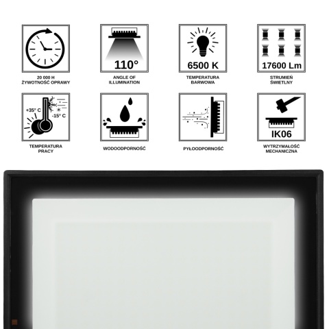 Halogen Lampa Naświetlacz LED LFK2 200W biały zimny BEMKO