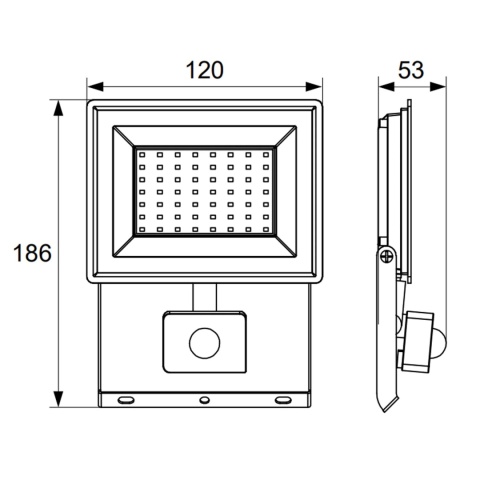 Halogen Lampa Naświetlacz LED LFK2 20W biały neutralny z czujnikiem ruchu BEMKO