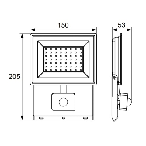Halogen Lampa Naświetlacz LED LFK2 30W biały neutralny z czujnikiem ruchu BEMKO