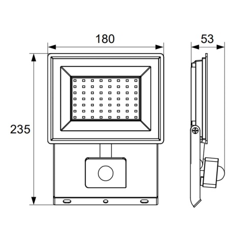 Halogen Lampa Naświetlacz LED LFK2 50W biały neutralny z czujnikiem ruchu BEMKO