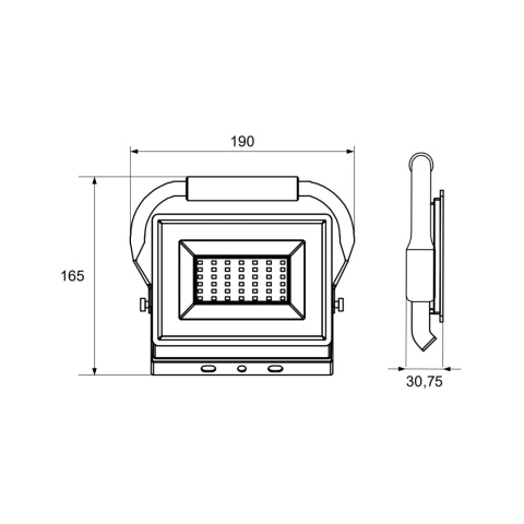 Halogen Naświetlacz LED LFK2 przenośny 30W biały zimny BEMKO