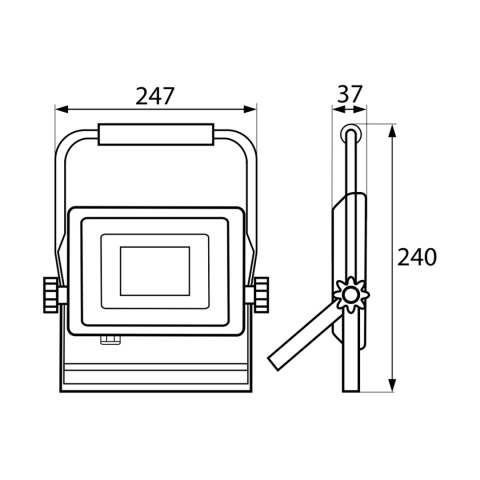 Halogen Naświetlacz LED przenośny KASTEL 30W biały zimny BEMKO