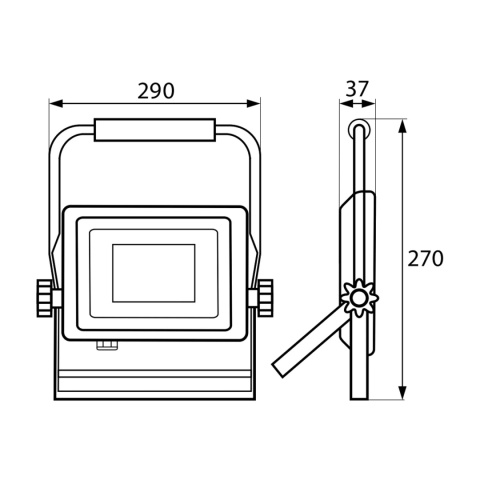 Halogen Naświetlacz LED przenośny LOFOT 50W biały zimny BEMKO