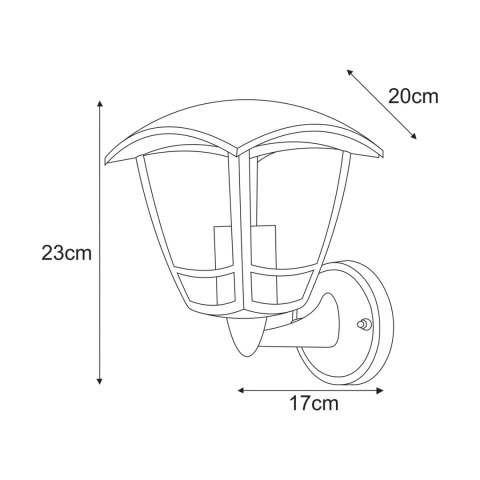 Kinkiet elewacyjny, na żarówkę z dużym gwintem K-8200 z serii NAPOLI