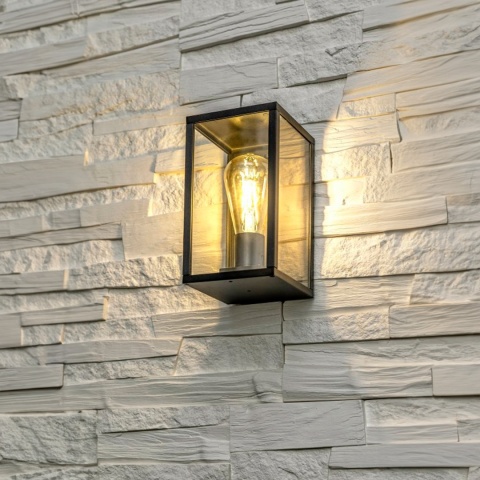 Kinkiet ogrodowy Czarny z serii Ventana E27 GTV