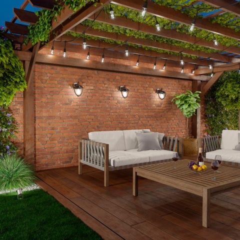 Kinkiet ogrodowy dolny GRANDE czarny GTV