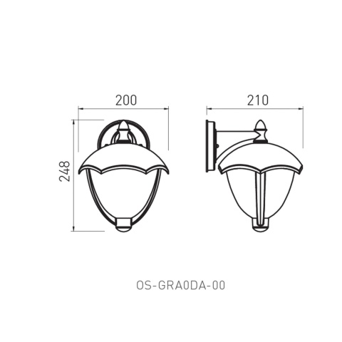 Kinkiet ogrodowy dolny GRANDE czarny GTV